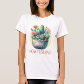 Hashtag Cactuslove T-shirt voor dames (Voorkant)