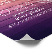 Hashtag Champagne Glasses Wood voor weddenschap Poster (Hoek)