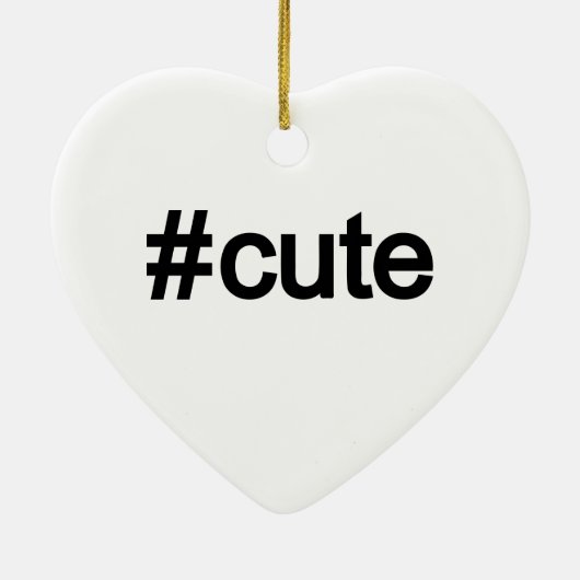 Hashtag # Cute Keramisch Ornament (Achterkant)
