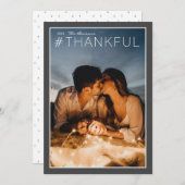 Hashtag #DANKBAAR Houtskool Wit Verticaal Feestdagenkaart (Voorkant / Achterkant)