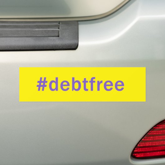 Hashtag Debt Free Bumpersticker (Op auto)