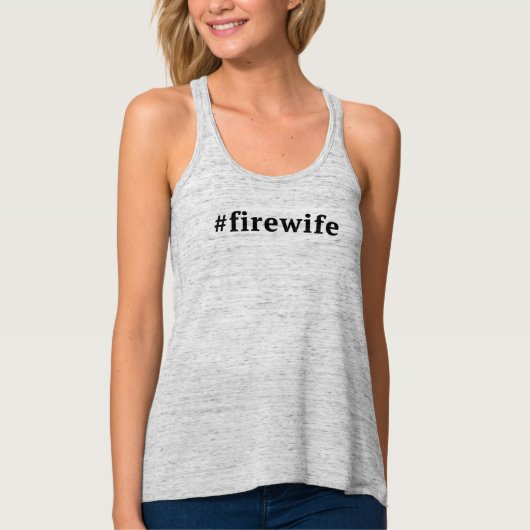 Hashtag Fire Wife (grijs) Tanktop (Voorkant)