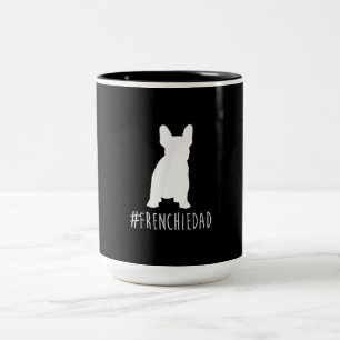 hashtag frenchie dad   cadeau voor franse stierenh tweekleurige koffiemok