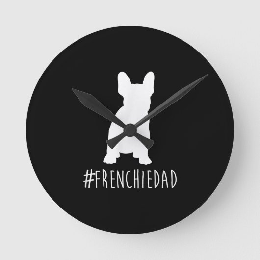 hashtag frenchie pap franse stiefhond ronde klok (Voorkant)