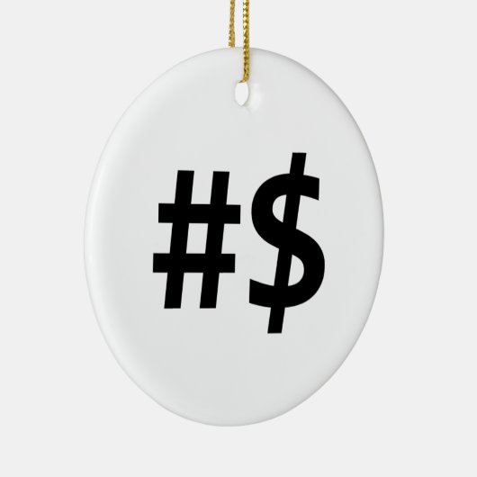 hashtag - geld keramisch ornament (Rechts)