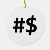 hashtag - geld keramisch ornament (Voorkant)