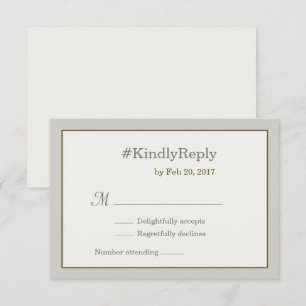 Hashtag gepersonaliseerd grijs gouden bruiloft rsv kaart