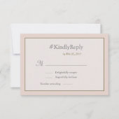 Hashtag gepersonaliseerde blush perzikbruinbruilof kaart (Voorkant)