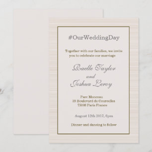 Hashtag gepersonaliseerde gouden strepen bruiloft kaart