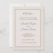 Hashtag gepersonaliseerde gouden strepen bruiloft kaart (Voorkant)