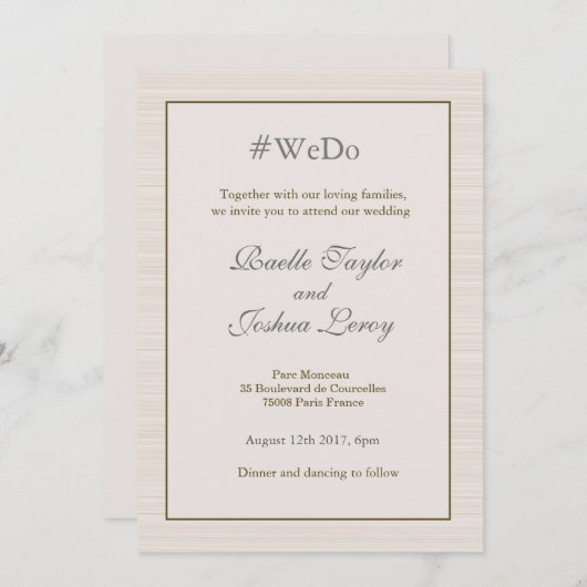 Hashtag gepersonaliseerde gouden strepen bruiloft kaart (Voorkant / Achterkant)