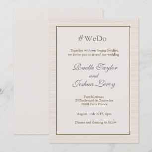 Hashtag gepersonaliseerde gouden strepen bruiloft kaart