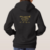 Hashtag Getrouwd Jubileum Datum Honeymoon Hoodie (Achterkant)