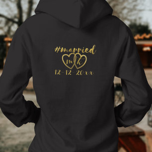 Hashtag Getrouwd Jubileum Datum Honeymoon Hoodie