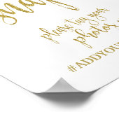 Hashtag Gold Glitter 8x10 bruiloft Poster (Hoek)