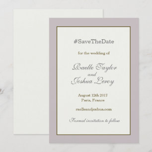Hashtag goud blush grijs save the date aankondigin kaart