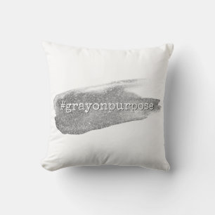 Hashtag Gray on Purpose Zilveren Glitter Kwaststre Kussen