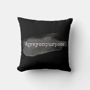 Hashtag Gray on Purpose Zilveren Glitter Kwaststre Kussen