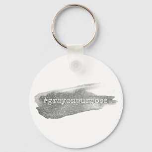 Hashtag Grey on Purpose Silver Glitter Brusking Sleutelhanger