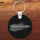 Hashtag Grey on Purpose Silver Glitter Brusking Sleutelhanger (Voorkant)