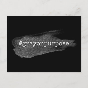 Hashtag Grey op Purpose Silver Glitter-penseelstre Briefkaart