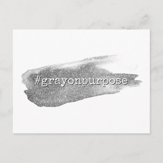 Hashtag Grey op Purpose Silver Glitter-penseelstre Briefkaart (Voorkant)