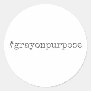 Hashtag Grijs voor Doelgericht Zilver Glitter Ronde Sticker