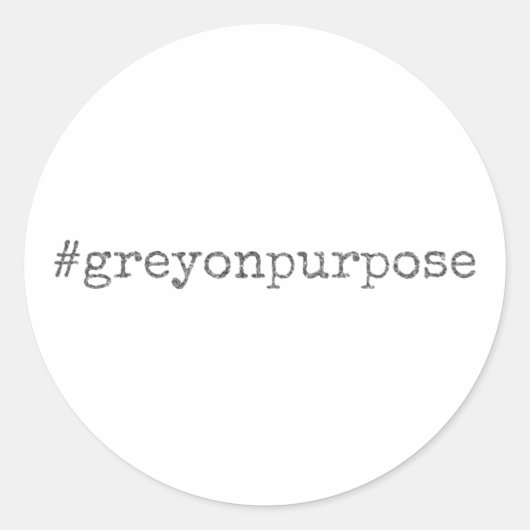 Hashtag Grijs voor Doelgericht Zilver Glitter Ronde Sticker (Voorkant)