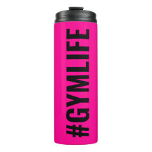Hashtag Gymlife Hot Pink Black Modern Slogan