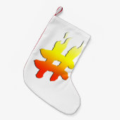 #HASHTAG - Hash Label Symbool op vuur Kleine Kerstsok (Voorkant (Hangend))