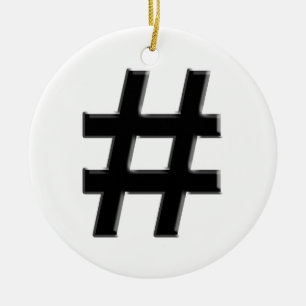 #HASHTAG - Het Symbool van het Label van de knoeib Keramisch Ornament