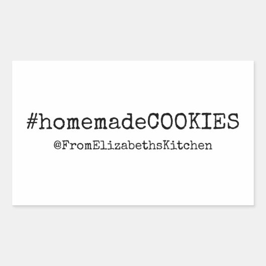 HashTag #homemadeCookies Rechthoekige Sticker (Voorkant)
