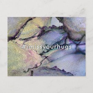Hashtag I Miss Your Hugs Abstract Alcohol Ink Art Briefkaart