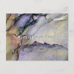 Hashtag I Miss Your Hugs Abstract Alcohol Ink Art Briefkaart