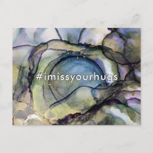 Hashtag I Miss Your Hugs Abstract Alcohol Ink Art Briefkaart