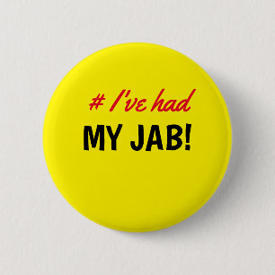 Hashtag Ik heb mijn Jab Yellow Ronde Button 5,7 Cm