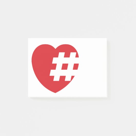 hashtag in een hart post-it® notes (Voorkant)