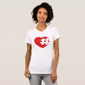hashtag in een hart t-shirt (Voorkant volledig)
