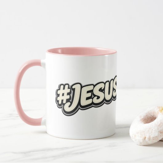 Hashtag - JESUS - Christelijk Mok (Met donut)