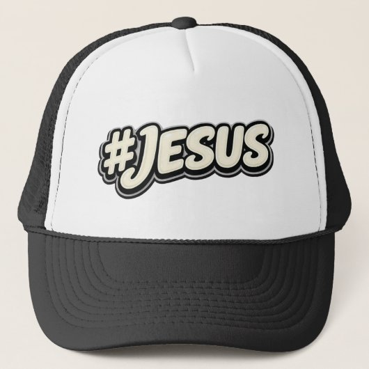 Hashtag - JESUS - Christelijk Trucker Pet (Voorkant)