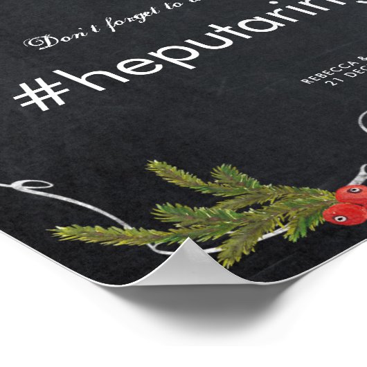 hashtag kerstfeestdag winterbruiloft poster (Hoek)