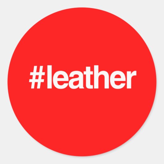 HASHTAG LEER RONDE STICKER (Voorkant)