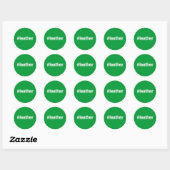 HASHTAG LEER RONDE STICKER (Vel)