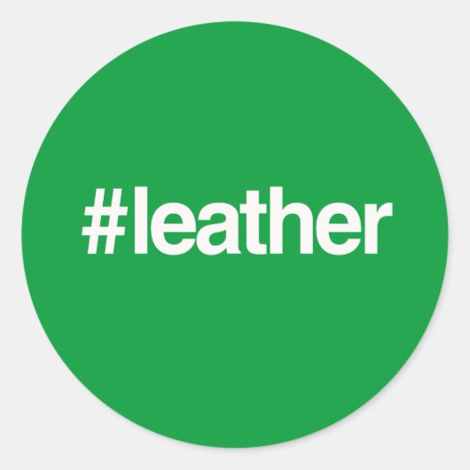 HASHTAG LEER RONDE STICKER (Voorkant)