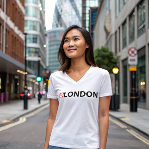 Hashtag London Cute Phrase met zwarte tekst T-shirt