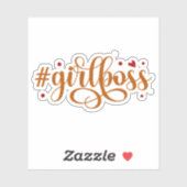 Hashtag Meisje Boss Esthetische Kalligrafie Sticker (Vel)