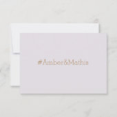 Hashtag modern blauw goud waterverf bruiloft rsvp kaart (Achterkant)