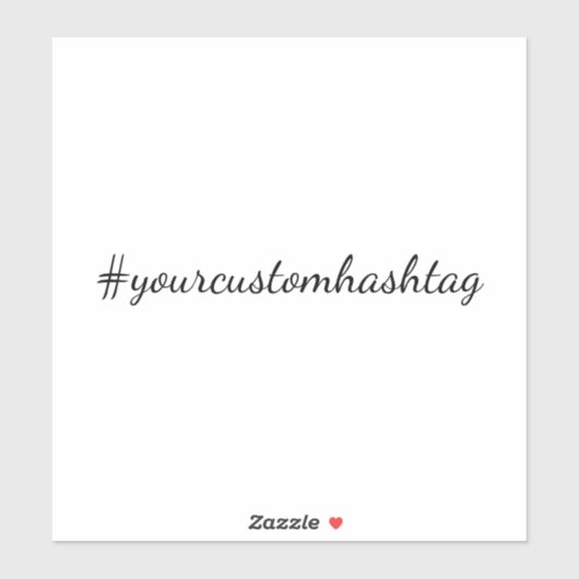 Hashtag Modern Minimalist Social Design Sticker (Vel)
