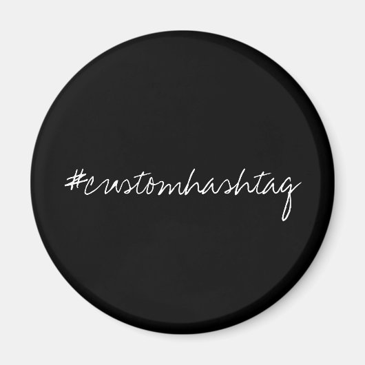 Hashtag Modern Stijl Ga Viraal Zwarte Script Magneet (Voorkant)