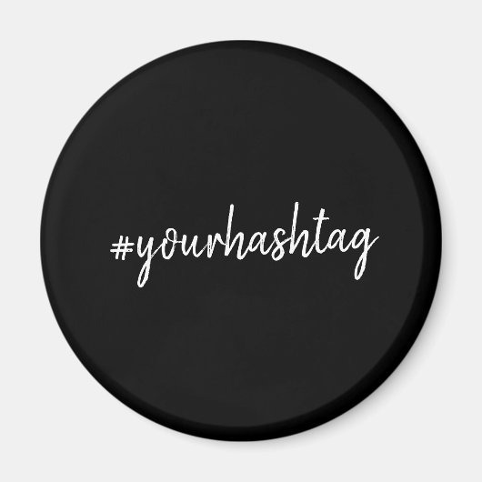 Hashtag | Modern stijlvol Go Viral Black Script Magneet (Voorkant)